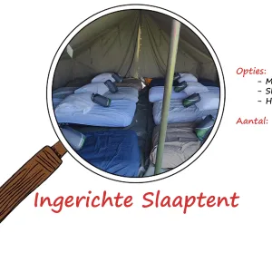 Inrichting slaaptent